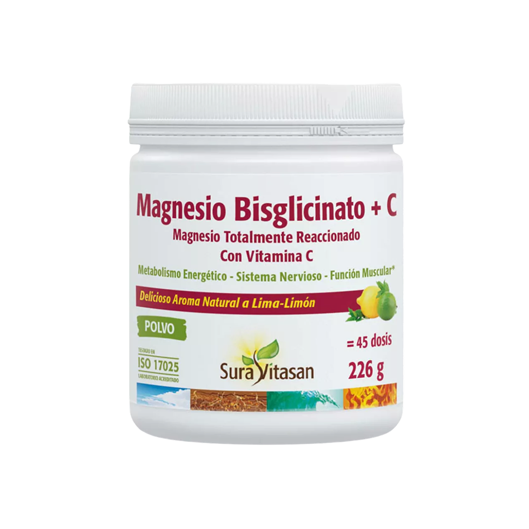 Magnesio Bisglicinato +C - 226 gramos en polvo